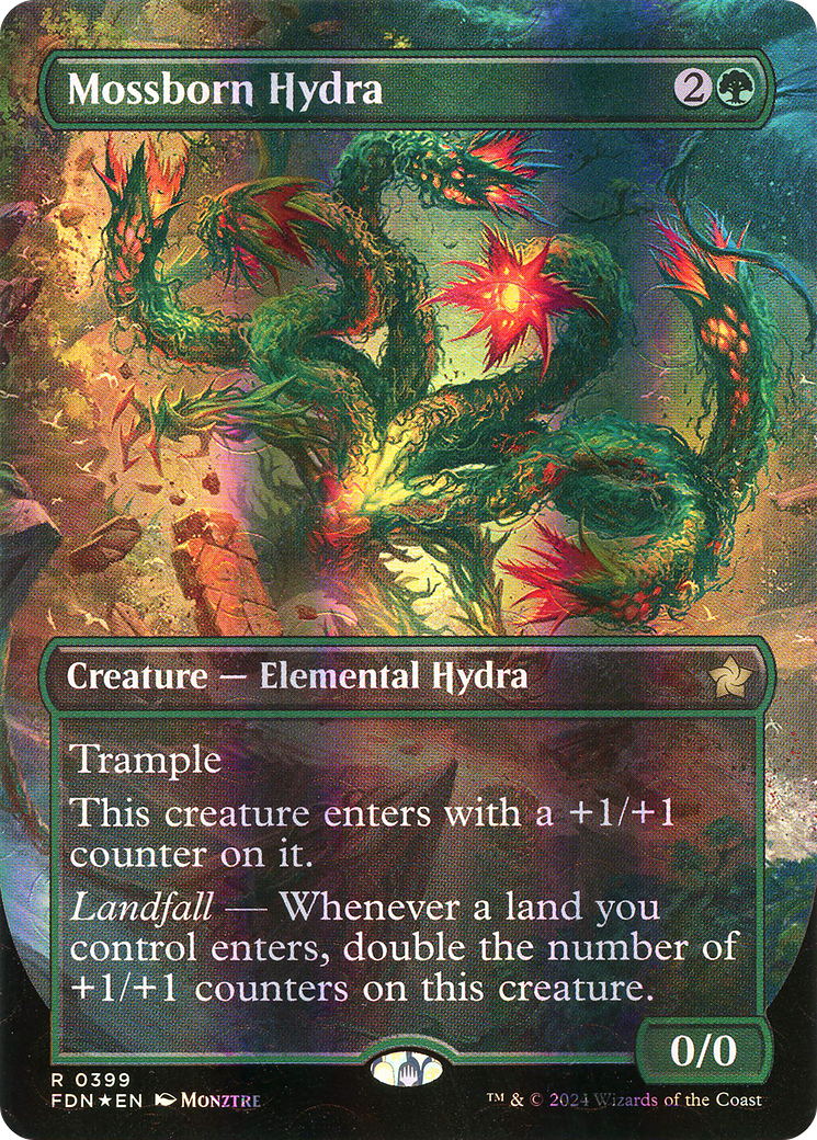 Mossborn Hydra (0399) (Borderless) - Mana Foil