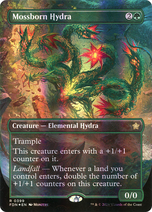 Mossborn Hydra (0399) (Borderless) - Mana Foil