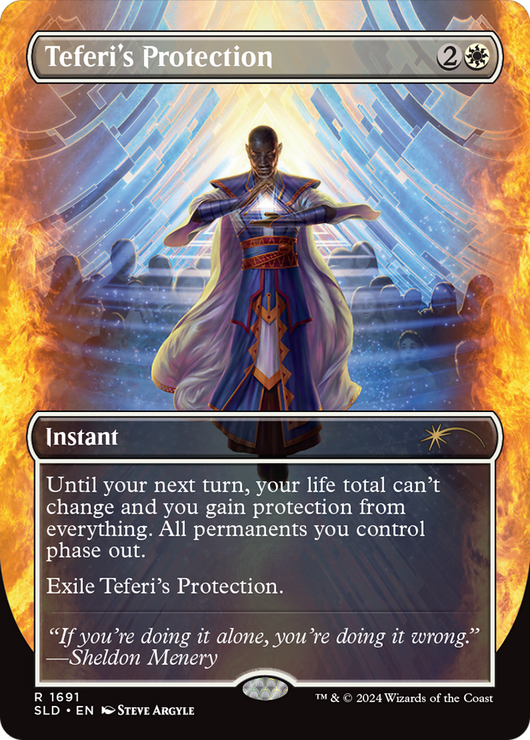 Teferi's Protection (1691) (Borderless) - Rainbow Foil