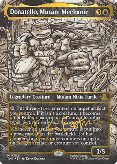 Donatello, Mutant Mechanic (0302) (Borderless) (TMT) - Gold-Stamped Signature