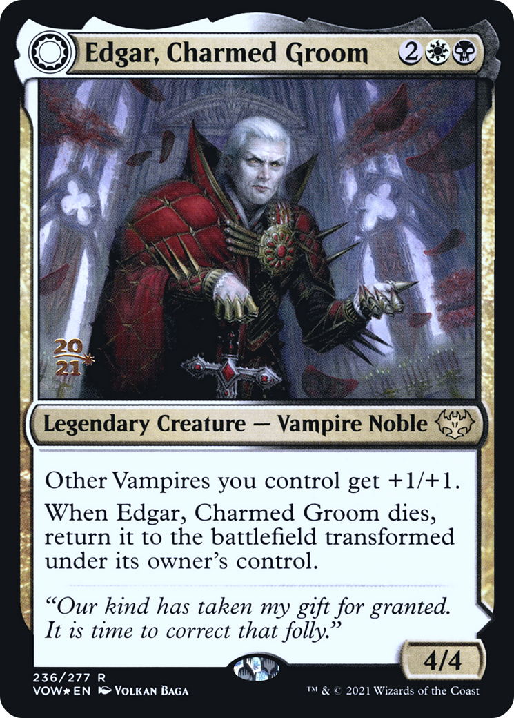 Edgar, Charmed Groom // Edgar Markov's Coffin (236) (Prerelease) (PVOW) - Foil