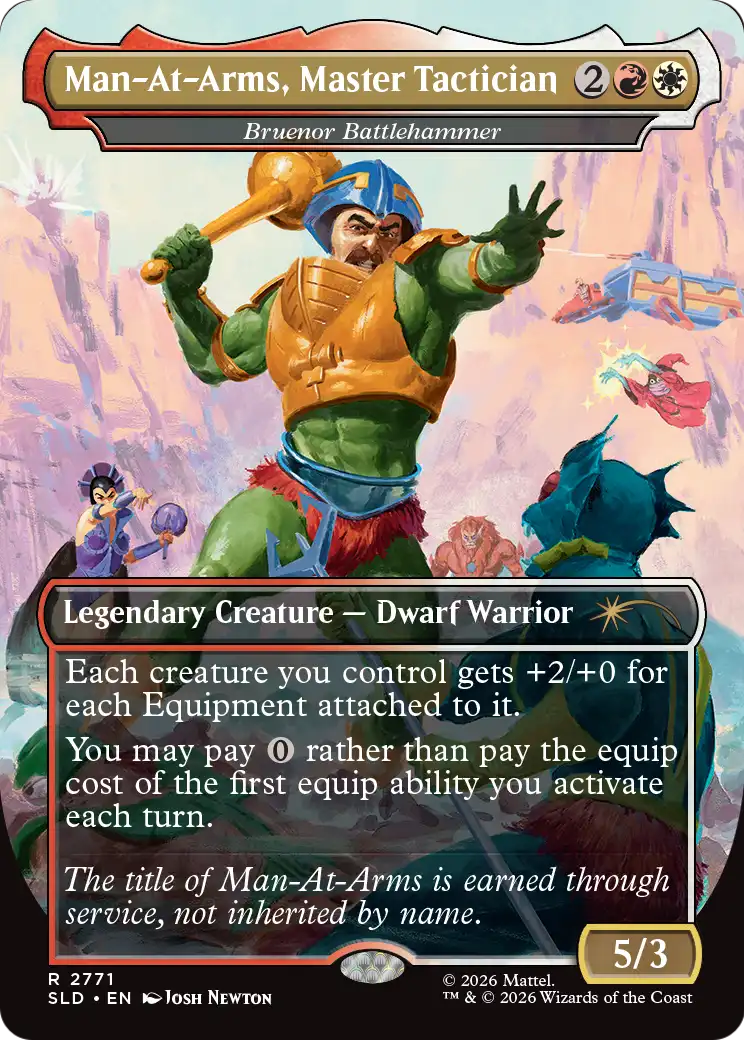 Man-At-Arms, Master Tactician [Bruenor Battlehammer] (2771) (Borderless) (SLD) - Foil