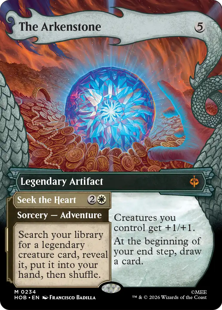 The Arkenstone // Seek the Heart (0234) (Borderless) (Dragon Hoard Frame) (HOB) - Foil