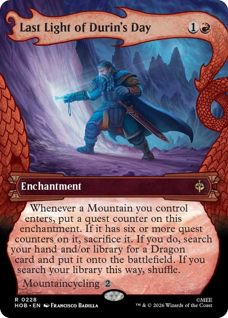 Last Light of Durin's Day (0228) (Borderless) (Dragon Hoard Frame) (HOB)