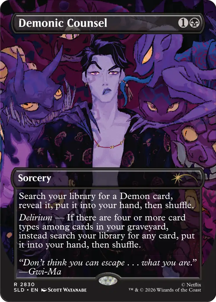 Demonic Counsel (2830) (Borderless) (SLD) - Foil