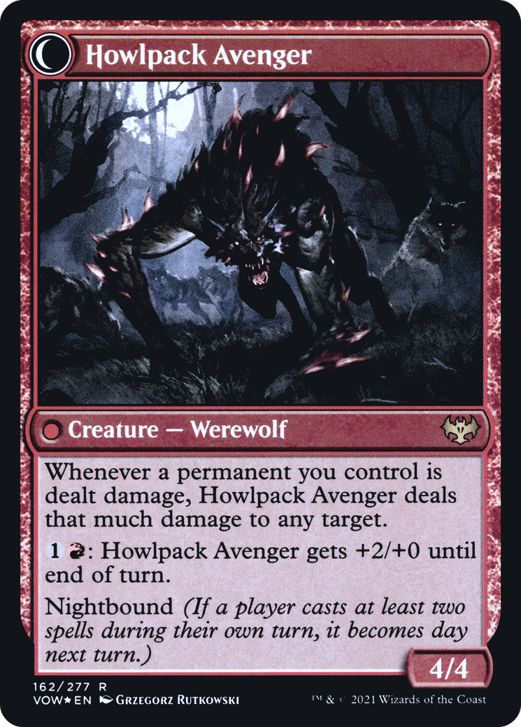 Ill-Tempered Loner // Howlpack Avenger (162) (Prerelease) (PVOW) - Foil