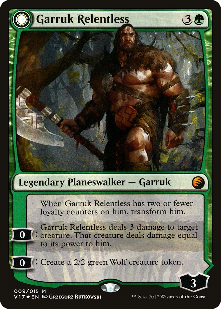 Garruk Relentless // Garruk, the Veil-Cursed (V17) - Foil