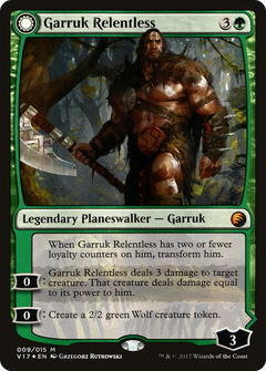 Garruk Relentless // Garruk, the Veil-Cursed (V17) - Foil