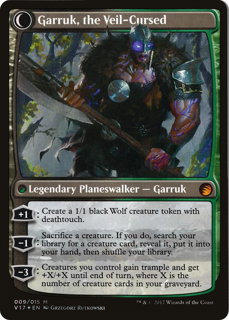 Garruk Relentless // Garruk, the Veil-Cursed (V17) - Foil