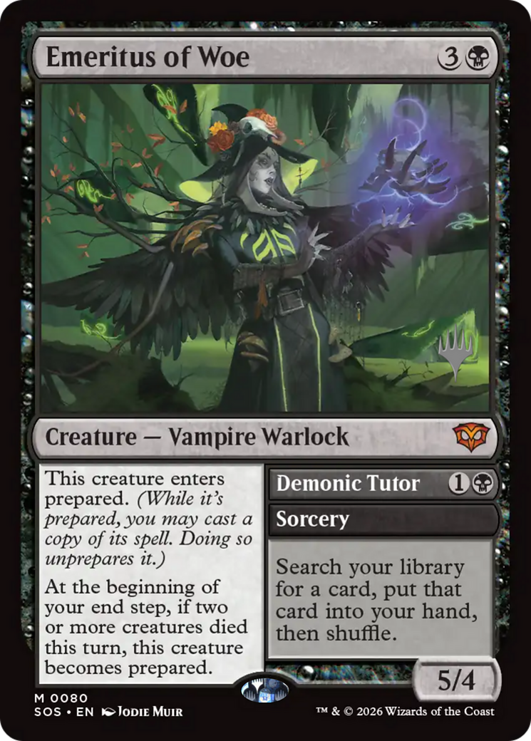 Emeritus of Woe // Demonic Tutor (0080) (Promo Pack) (PSOS) - Foil