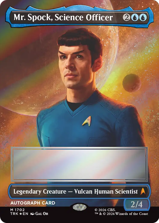 Mr. Spock, Science Officer (1702) (Borderless) (Signed) (TRK) - Foil