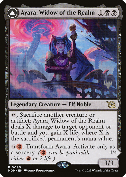 Ayara, Widow of the Realm // Ayara, Furnace Queen (0090) (Promo Pack) (PMOM) - Foil