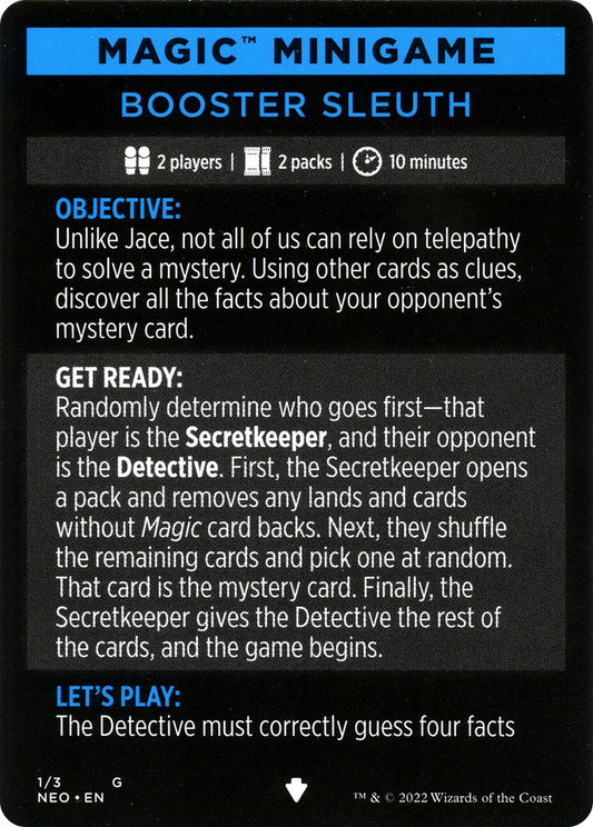 Magic Minigame: Booster Sleuth (MNEO)