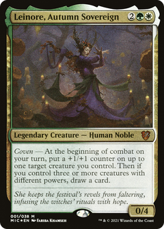 Leinore, Autumn Sovereign (001) (Display Commander) (Thick Stock) - Foil Etched
