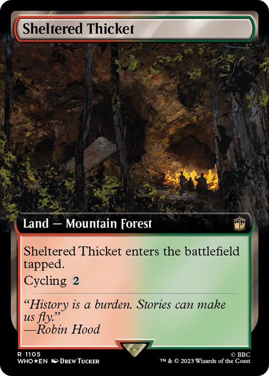 Sheltered Thicket (1105) (Extended Art) - Surge Foil