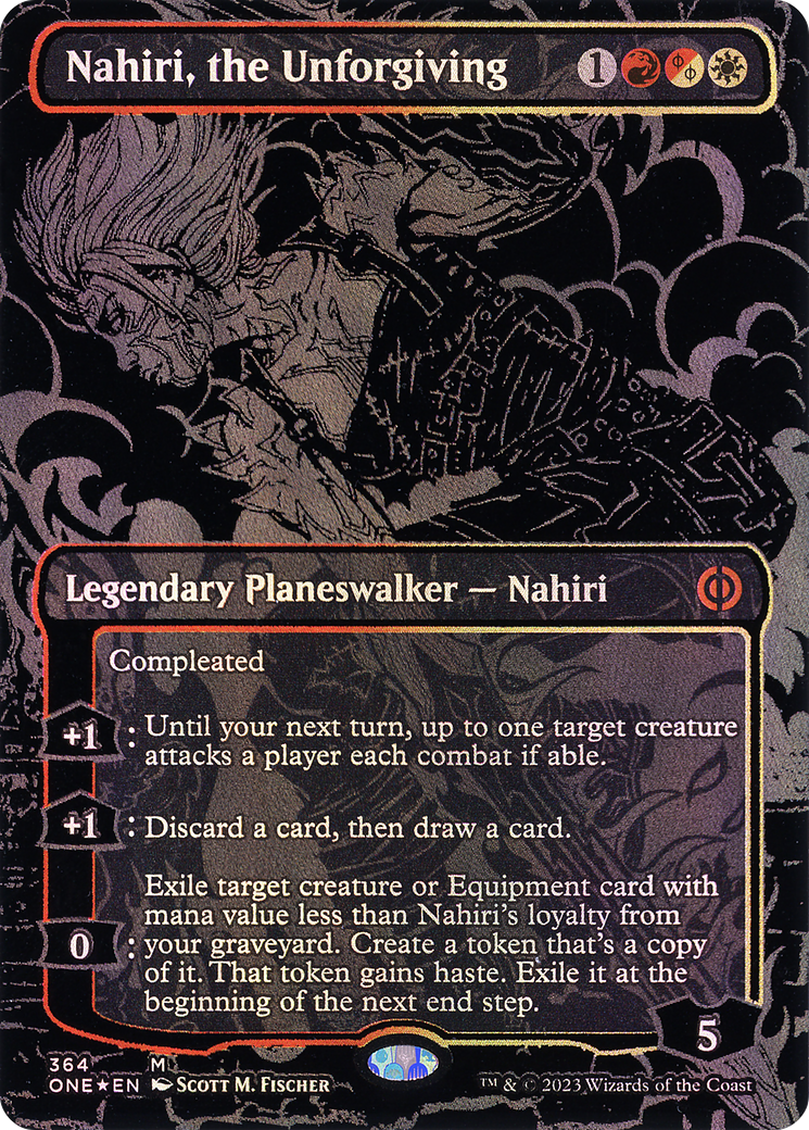 Nahiri, the Unforgiving (364) (Borderless) - Oil Slick Raised Foil