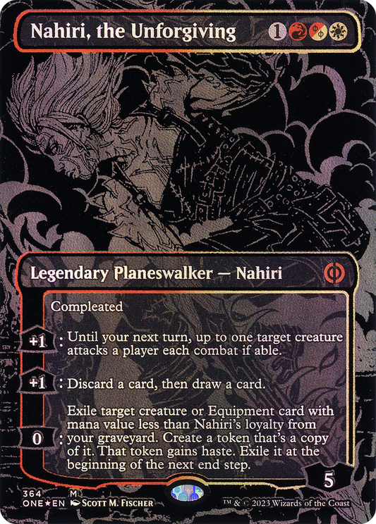 Nahiri, the Unforgiving (364) (Borderless) - Oil Slick Raised Foil
