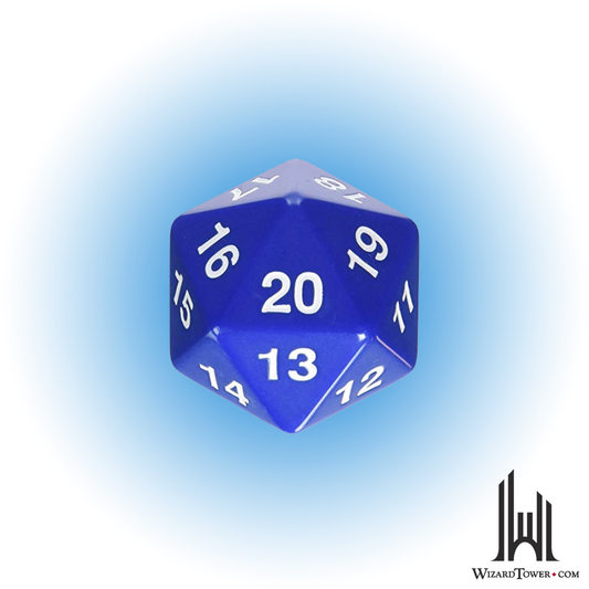 Individual Dice - Spindown Blue / White 55mm d20
