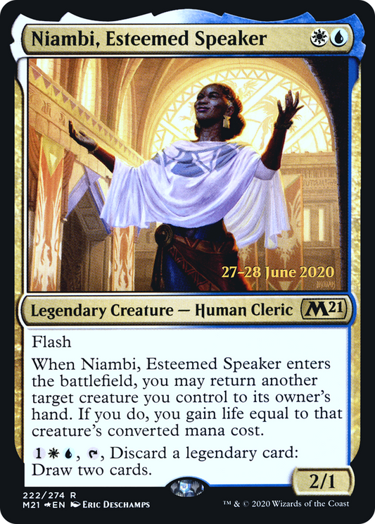 Niambi, Esteemed Speaker (222) (Prerelease) - Foil