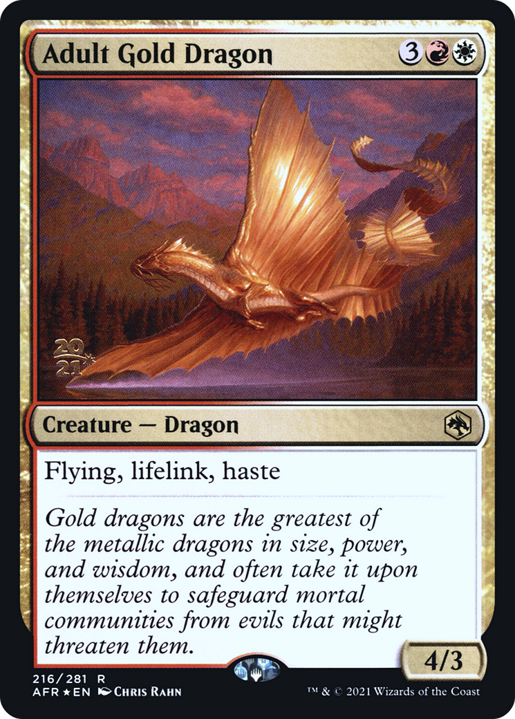 Adult Gold Dragon (216) (Prerelease) - Foil
