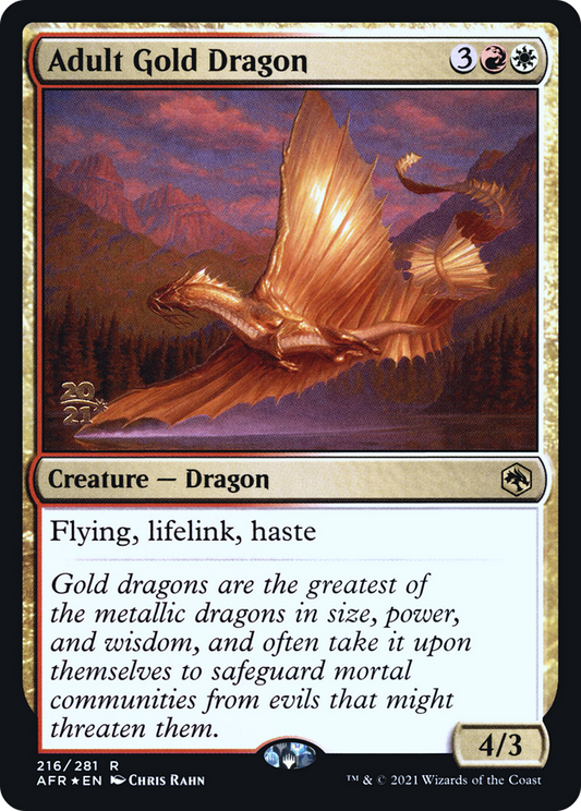 Adult Gold Dragon (216) (Prerelease) - Foil