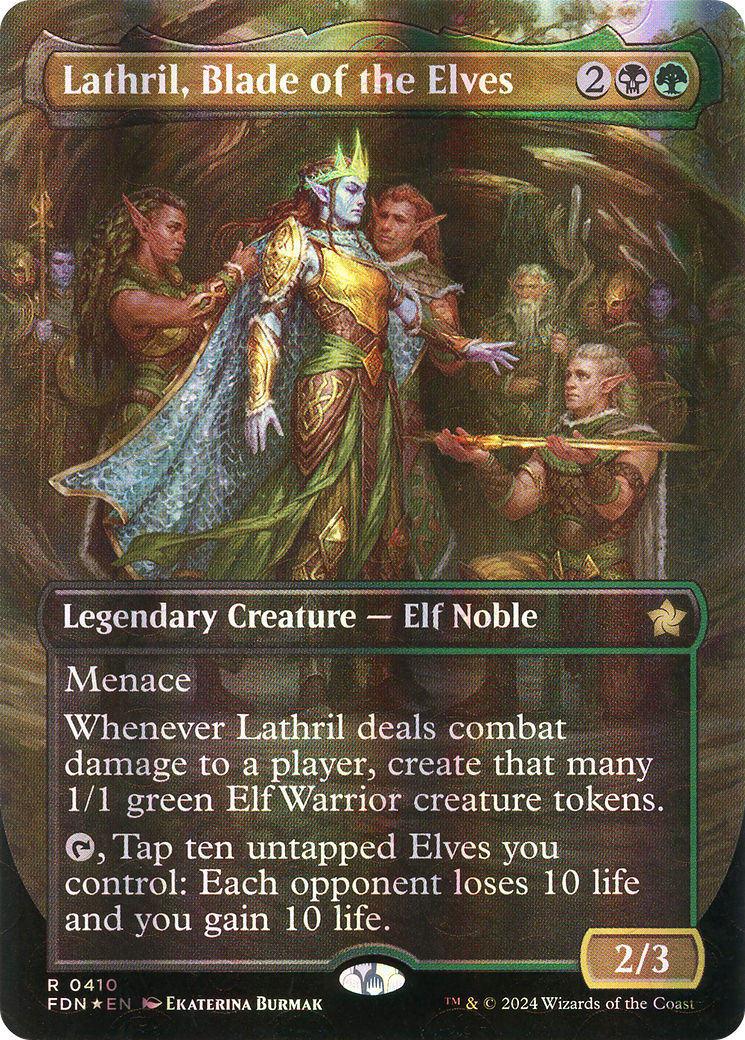 Lathril, Blade of the Elves (0410) (Borderless) - Mana Foil