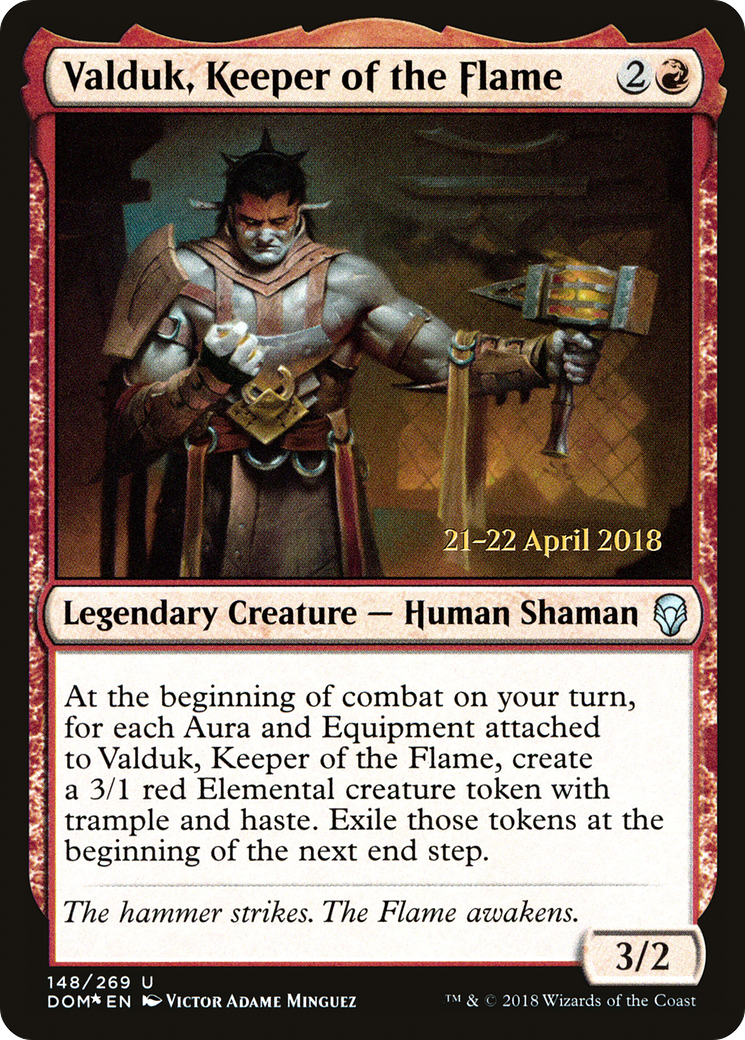 Valduk, Keeper of the Flame (148) (Prerelease) - Foil