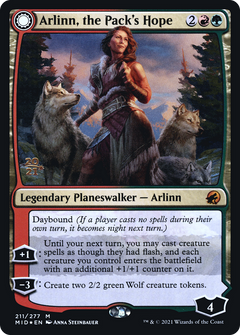 Arlinn, the Pack's Hope // Arlinn, the Moon's Fury (211) (Prerelease) (PMID) - Foil