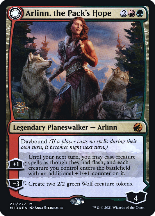 Arlinn, the Pack's Hope // Arlinn, the Moon's Fury (211) (Prerelease) (PMID) - Foil