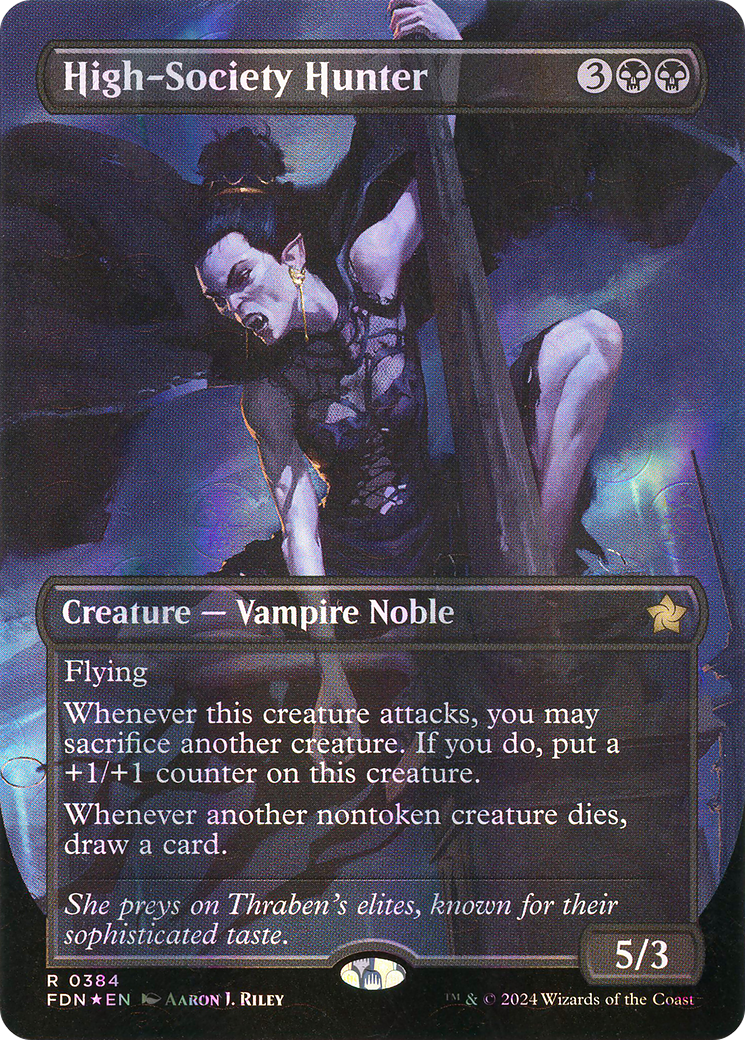 High-Society Hunter (0384) (Borderless) - Mana Foil
