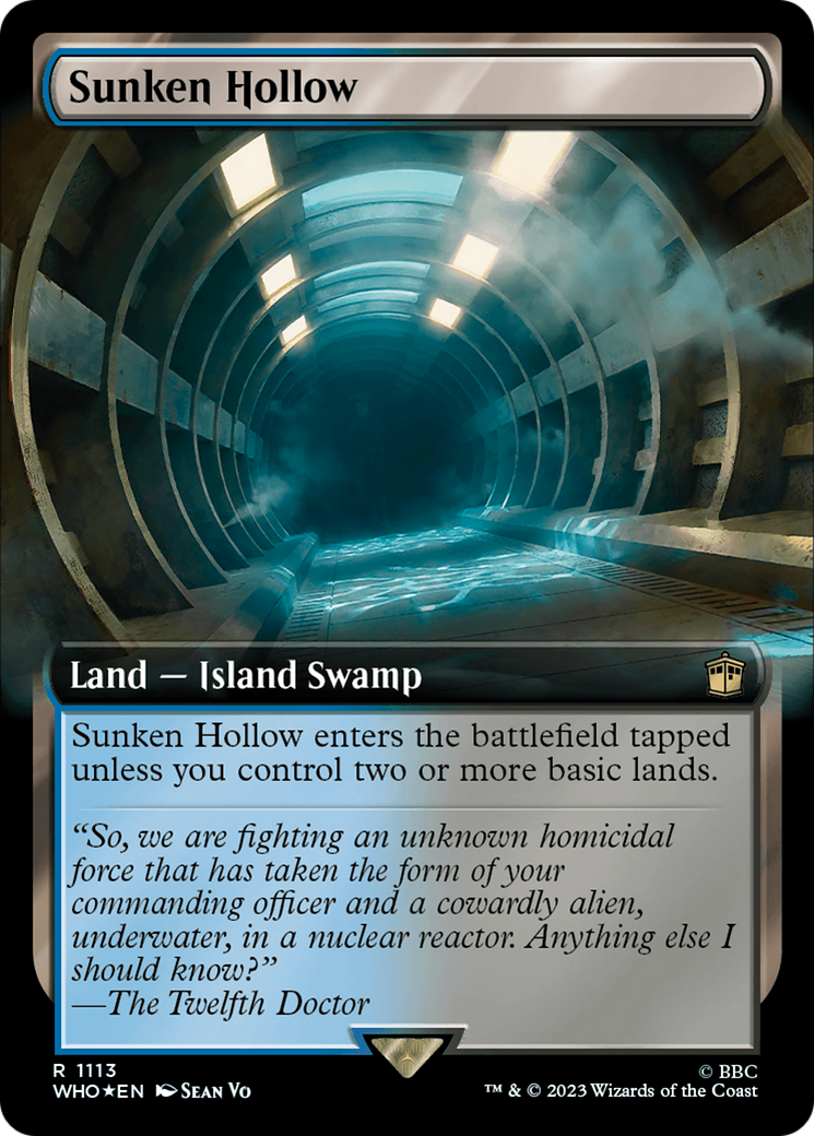 Sunken Hollow (1113) (Extended Art) - Surge Foil
