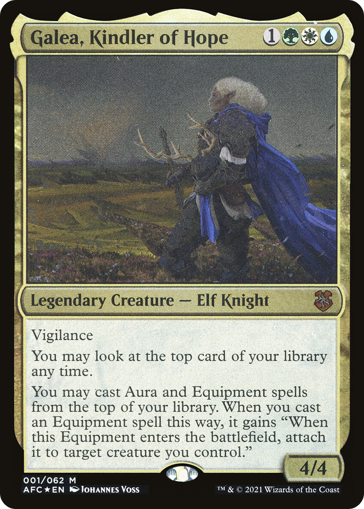 Galea, Kindler of Hope (001) (Display Commander) (Thick Stock) - Foil Etched