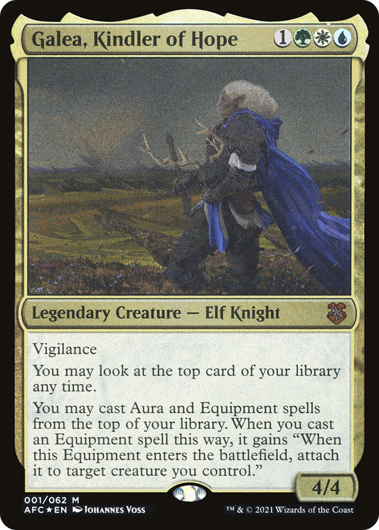 Galea, Kindler of Hope (001) (Display Commander) (Thick Stock) - Foil Etched
