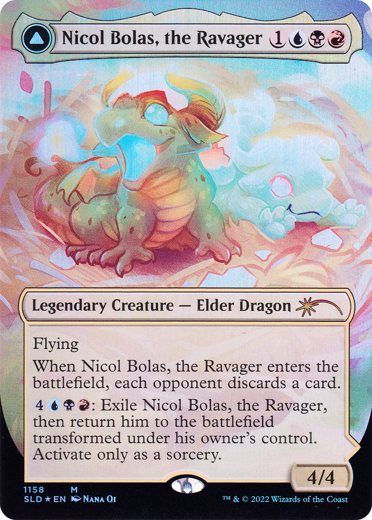Nicol Bolas, the Ravager // Nicol Bolas, the Arisen (1158) (Borderless) (SLD) - Foil