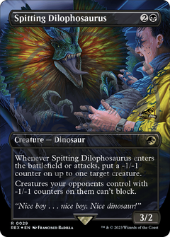 Spitting Dilophosaurus (0029) (Borderless) - Foil Emblem
