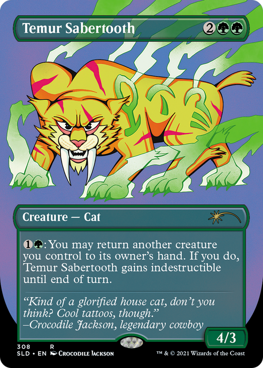 Temur Sabertooth (308) (Borderless) - Foil Etched