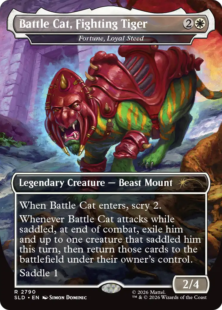 Battle Cat, Fighting Tiger [Fortune, Loyal Steed] (2790) (Borderless) (SLD)