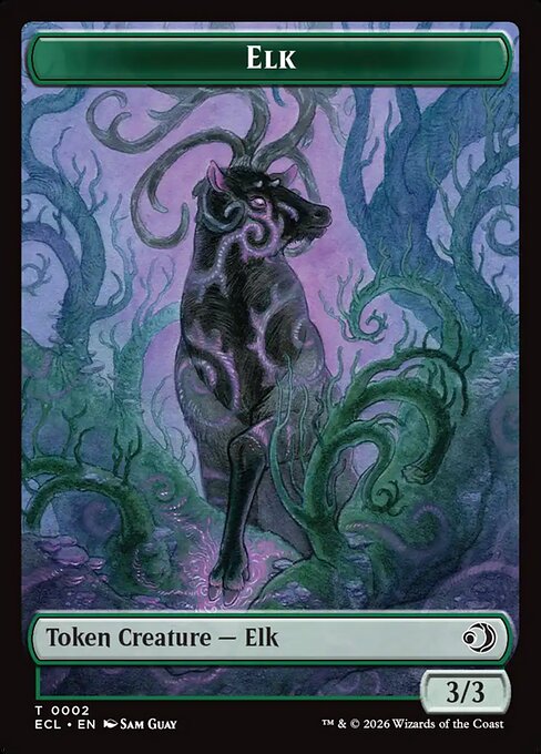 Elk (0002) // Oko, Shaowmoor Scion Emblem (0012) Double-Sided Token (TECL)