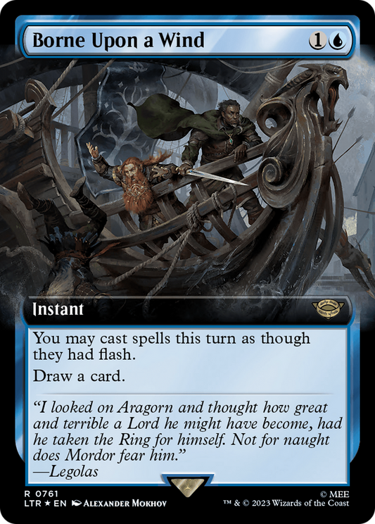 Borne Upon a Wind (0761) (Extended Art) - Surge Foil