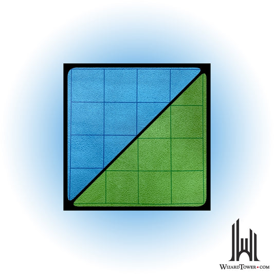 Gaming Mat - 1" Square Reversible Blue / Green Mega Mat 34.5" x 48"