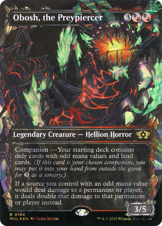 Obosh, the Preypiercer (0184) (Borderless) (Showcase) - Halo Foil