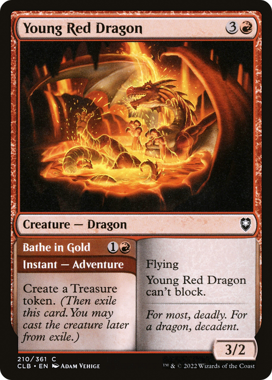 Young Red Dragon // Bathe in Gold - Foil