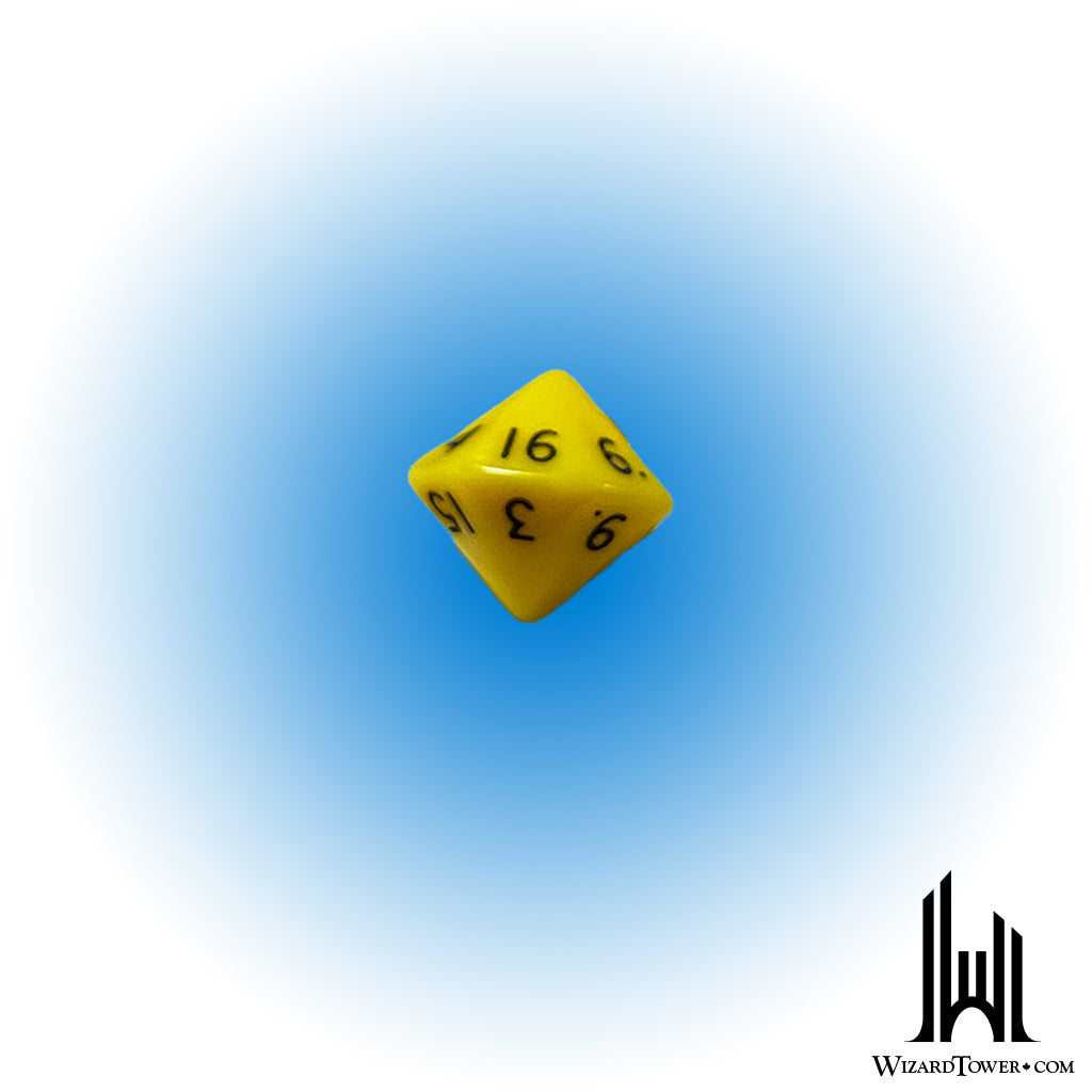 Individual Dice - Opaque Yellow / Black d16