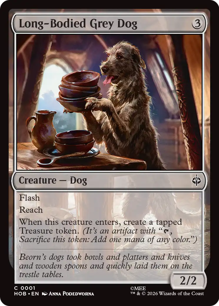 Long-Bodied Grey Dog (HOB) - Foil