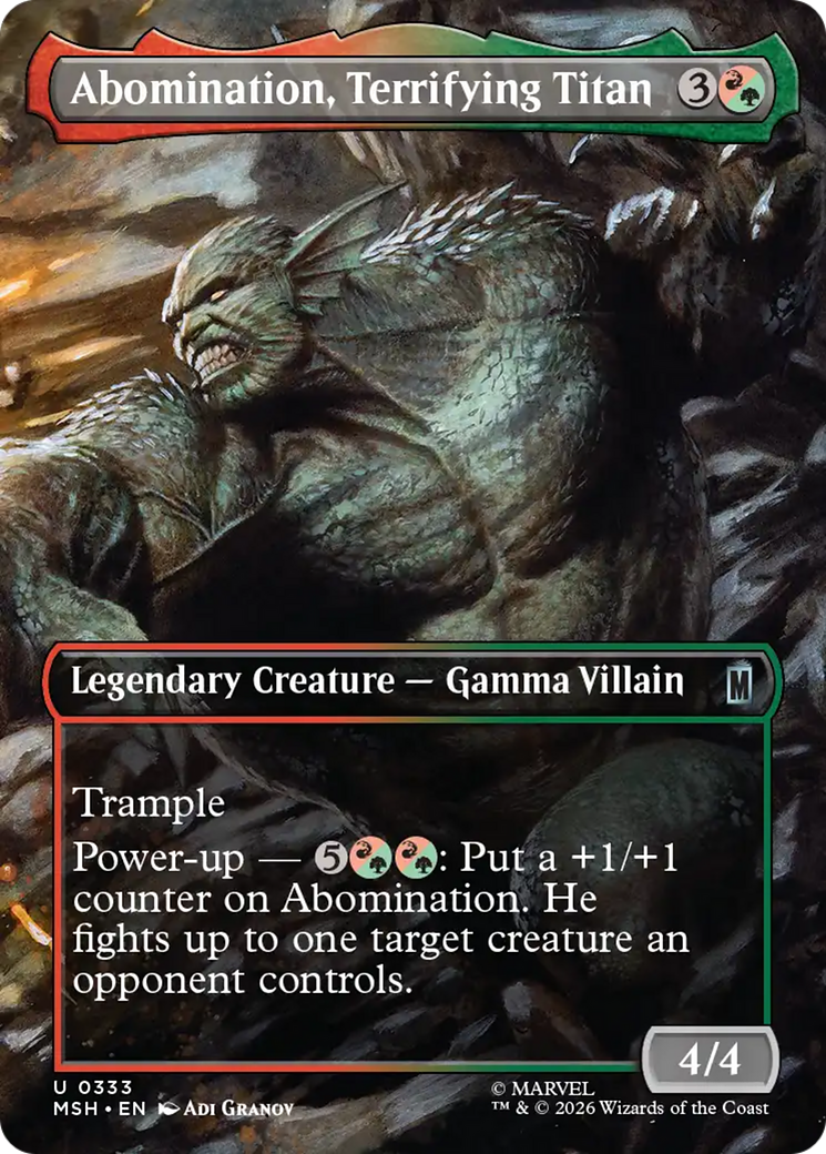 Abomination, Terrifying Titan (0333) (Borderless) (MSH) - Foil