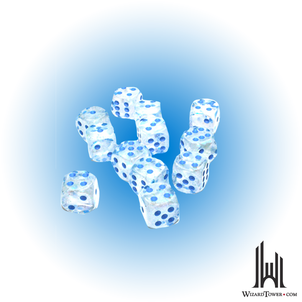 Dice Set - Borealis Icicle / Light Blue Luminary 16mm d6 12ct