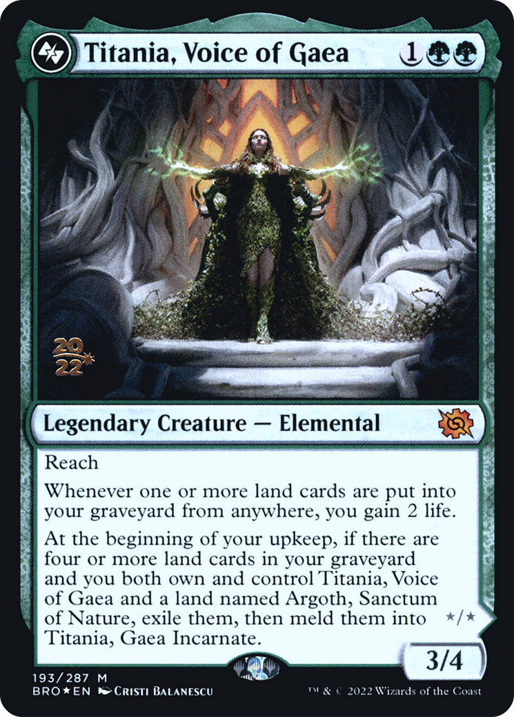 Titania, Voice of Gaea // Titania, Gaea Incarnate (193) (Prerelease) - Foil