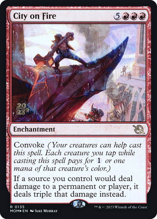 City on Fire (0135) (Prerelease) - Foil