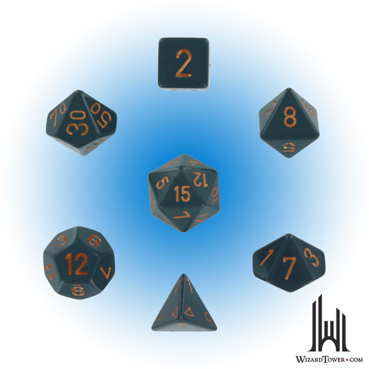 Dice Set - Opaque Dark Grey / Copper 7ct
