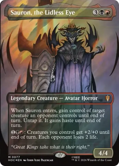 Sauron, the Lidless Eye (0077) (Borderless) (HOC) - Surge Foil